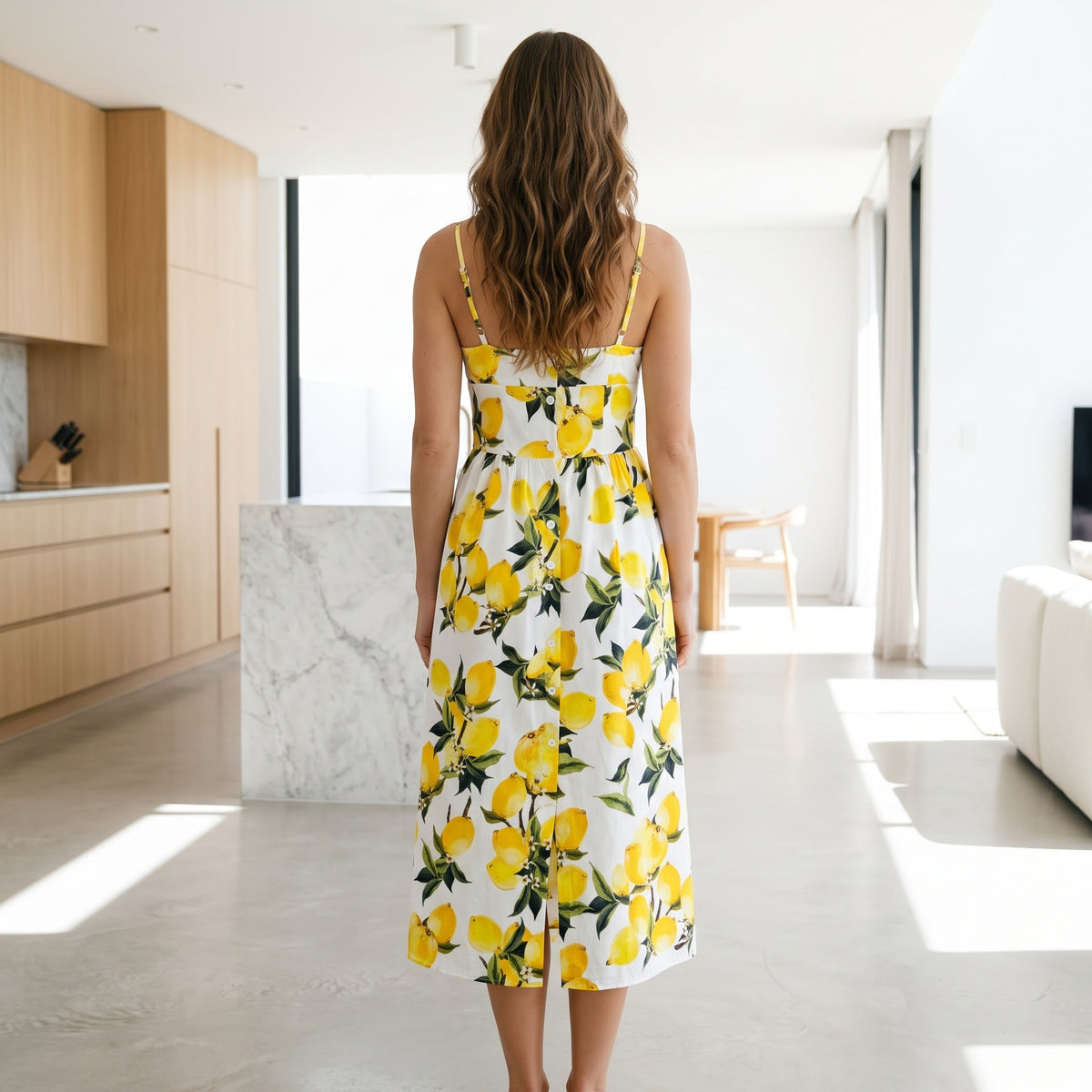 Summer Fashion Sleeveless Women Sling Dress Print Elegant Casual Long Party Evening Dress