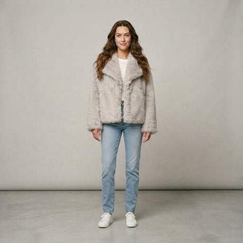 2024 Winter New Fashion Gradient Fluffy Fur Coat Women High Street Luxury Big Fur Collar Faux Fox Fur Jacket Female Overcoats