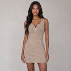 Ladies' Fashionable Temperament Slim Fit Double-Sided Pocket Zipper Solid Color Vest Dress