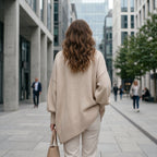 Women's Thick Knitted Pullover Sweater Loose Fit Round Neck Casual All-Match Top For Autumn Winter