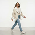 Ailegogo Winter Coats Women Thickness Faux Leather Fur Sheepskin Female Fur Leather Jacket Aviator Outwear Casaco Feminino