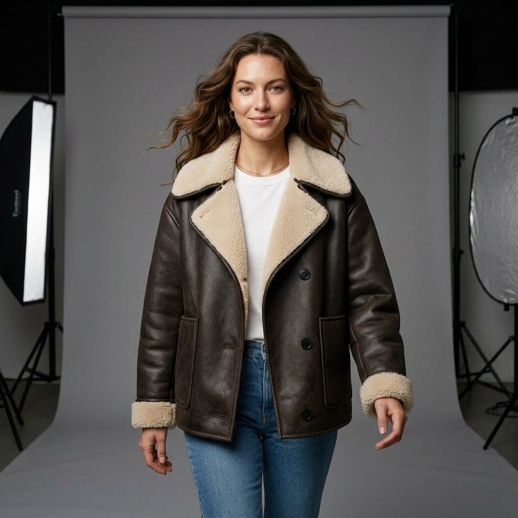 ETJ 2025 Fall/Winter New Arrival Women's ZW Series Double-Sided Collar Oversized Long-Sleeve Jacket Warm Coat 3548246