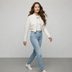 2025 Autumn New Handsome Versatile Short Motorcycle Jacket Top High Waist PU Leather Jacket for Women  Faux Fur Coat