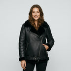 Ailegogo Winter Coats Women Thickness Faux Leather Fur Sheepskin Female Fur Leather Jacket Aviator Outwear Casaco Feminino