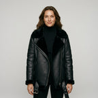 Ailegogo Winter Coats Women Thickness Faux Leather Fur Sheepskin Female Fur Leather Jacket Aviator Outwear Casaco Feminino