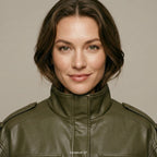 MUJER Faux Leather Cropped Jacket Women Bomber Demi-season Jackets for Women Long Sleeve Women's Coats Zip Overcoat Jacket Women