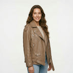 Ailegogo Women Loose Motorcycle Biker Black Pu Faux Leather Jacket with Belt Spring Autumn Female Zipper Coat Outwear