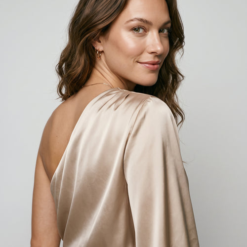 2025 Fall Winter New Fashion Dresses 2025 Woman Party Dresses Satin Long-Sleeve One-Shoulder Elegant Skirts Y2k Woman Clothing