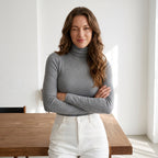 Winter Women Classic Basic Turtleneck Tops Lady Comfortable Thermal Long Sleeve Clothes Female Retro Versatile Elastic Pullover