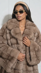 Fashion Solid Fake Fur Coat Women Lapel Waist Cinching Long Sleeve Hidden Button Coats Lady 2025 New Winter High Street Outwear