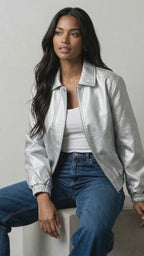Ailegogo Streetwear Women Retro Loose Short Pu Faux Leather Jacket Spring Autumn Female Zipper Coat Vintage Moto Biker Outwear